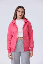 Polerón Mujer Básico Hoodie Guinda Melange