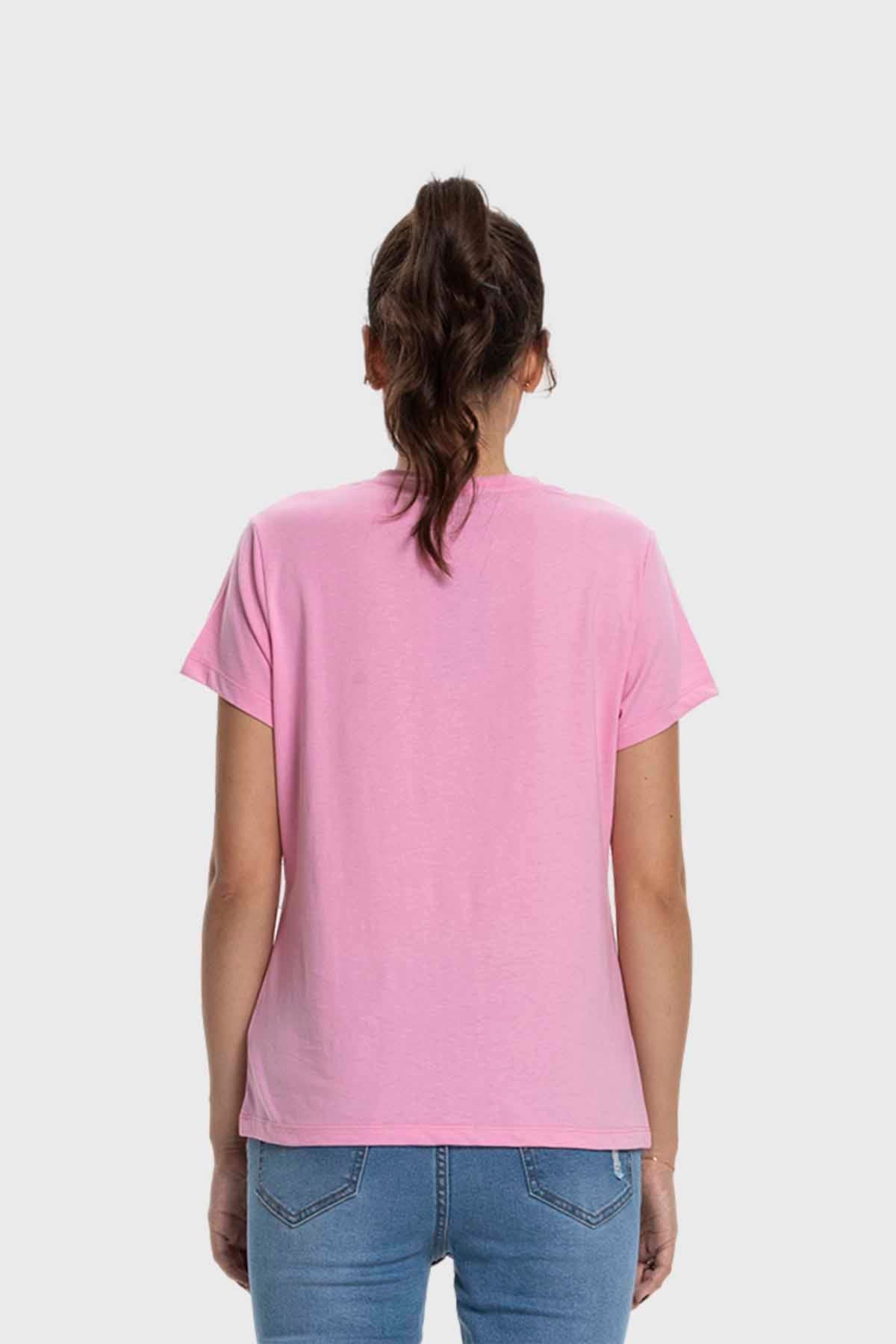 Polera Mujer Básica Print Rosado