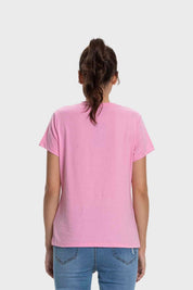 Polera Mujer Básica Print Rosado