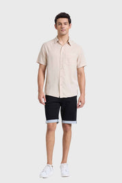 Camisa Hombre Con Bolsillo Beige