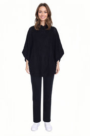 Sweater Mujer Poncho Negro