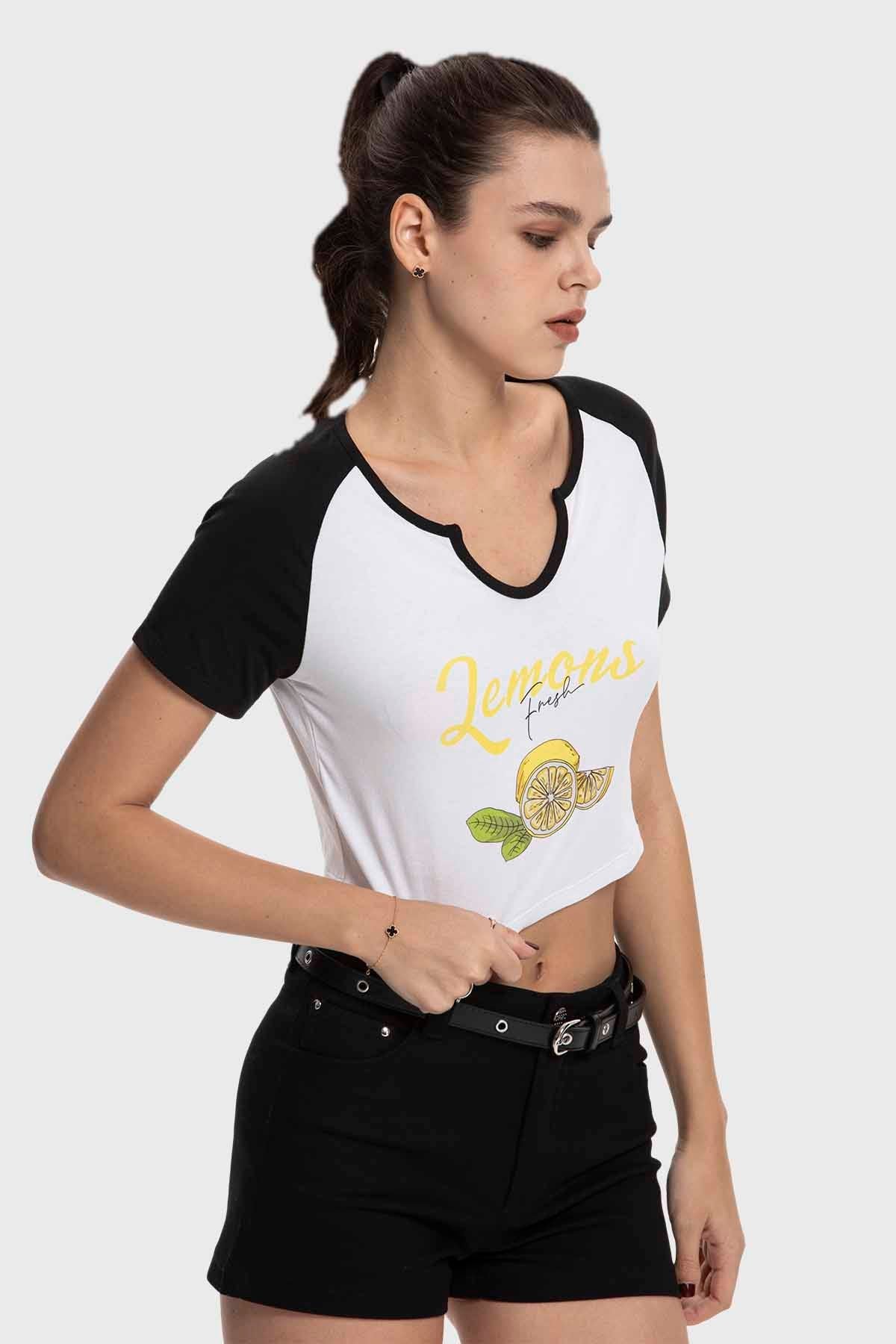 Polera Mujer Bicolor Negro