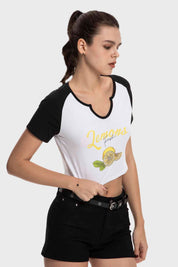 Polera Mujer Bicolor Negro