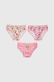 Calzón niña tripack en color rosado con estampados de princesas.