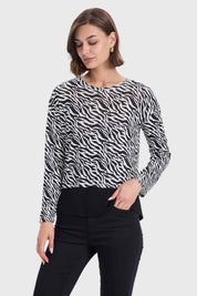 Sweater Mujer Con Faldón Blanco