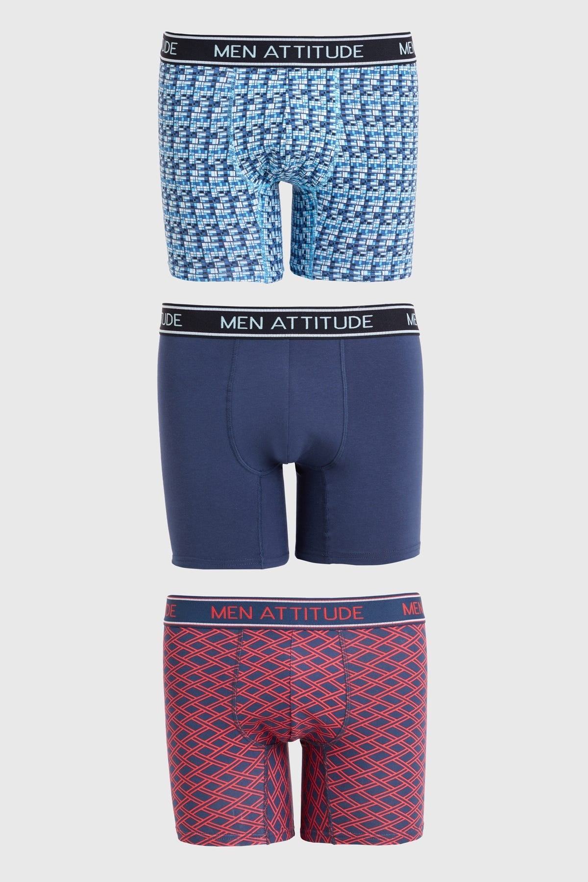 Boxer Hombre Tripack Estampado Azul