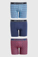 Boxer Hombre Tripack Estampado Azul