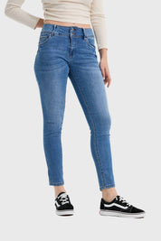 Jeans Mujer Skinny Kim Azul