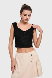 Blusa Mujer Textura Negro