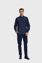 Camisa Hombre Mini Print Azul