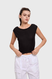 Polera Mujer Asimétrica Negro