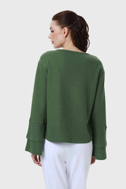 Sweater Mujer Manga Vuelo Verde