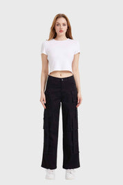 Pantalón Mujer Cargo Tiras Negro