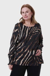 Blusa Mujer Animal Print Café