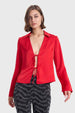 Blusa Mujer Con Amarras Rojo