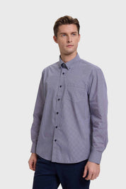 Camisa Hombre Mini Print Azul