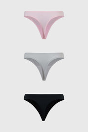 Calzón Mujer Colaless Tripack Algodón Gris