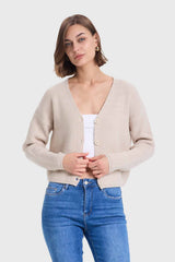 Sweater Mujer Abotonado Crema