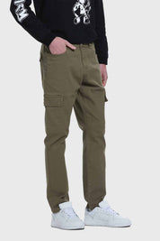 Jeans Hombre Slim Cargo Verde