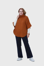 Sweater Mujer Poncho Camel