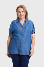 Blusa Mujer Con Ajustador Azul