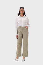 Pantalón Mujer Abotonado Verde