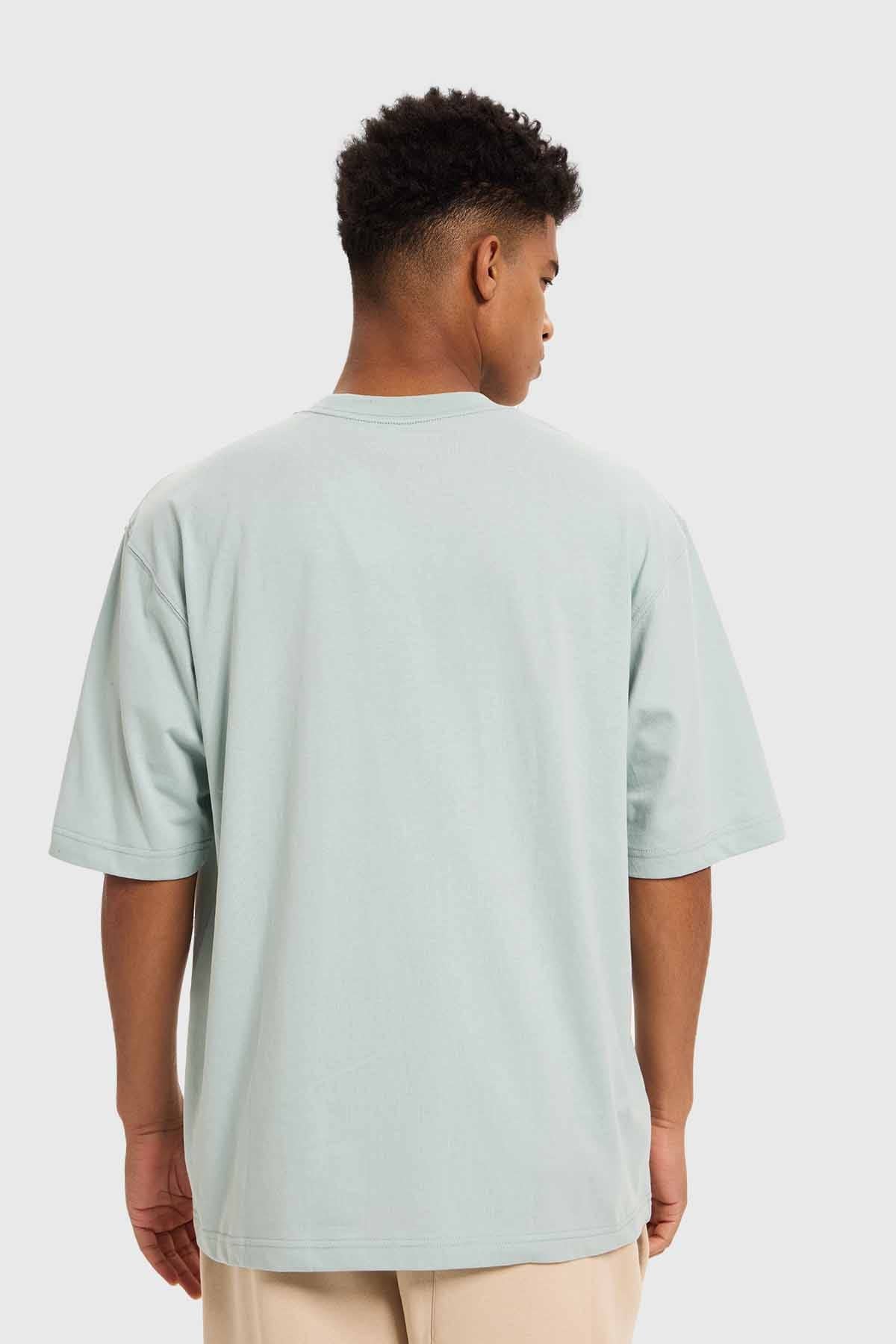 Polera Hombre Print College Verde