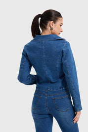 Chaqueta Mujer Biker Azul