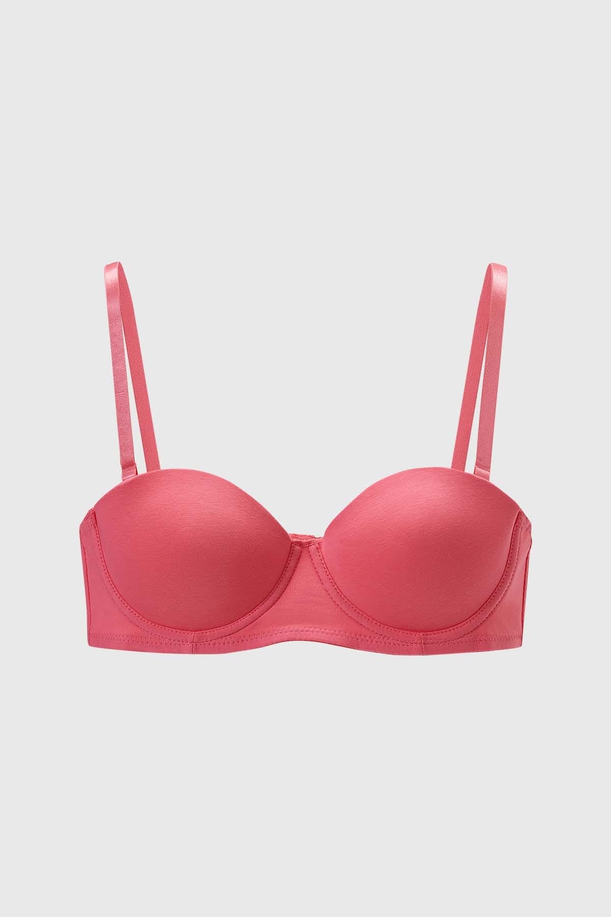 Sostén Mujer Strapless Encaje Rosa