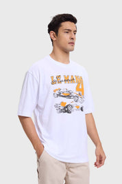 Polera Hombre Estampado Blanco