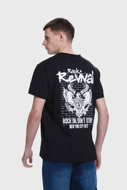 Polera Hombre Doble Print Negro