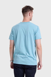 Polera Hombre Tres Botones Celeste