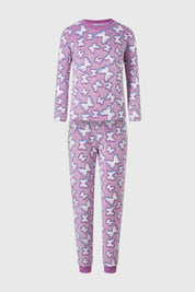 Pijama Niña Polar Fosforescente Lila