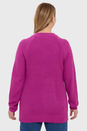 Sweater Mujer Calado Magenta