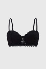 Sostén Mujer Strapless Encaje Negro