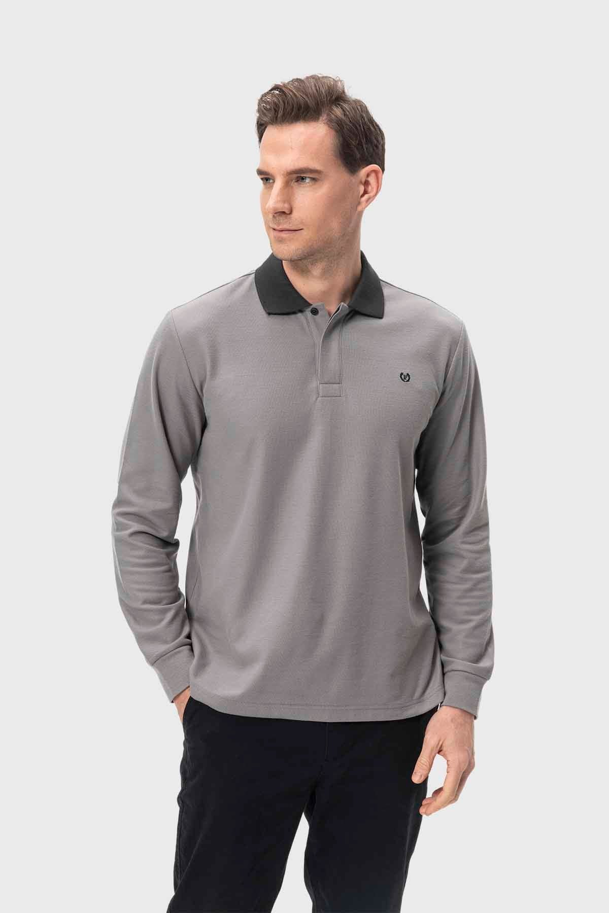 Polera Hombre Franja Gris