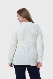 Sweater Mujer Calado Crudo