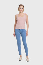 Polera Mujer Pabilo Escote Cuadrado Rosado