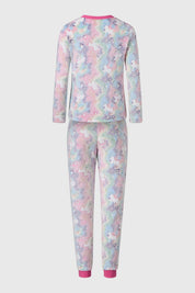 Pijama Niña Polar Fosforescente Rosado
