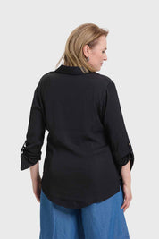 BLUSA MUJER LISA ESTAMPADA NEGRO V FSP