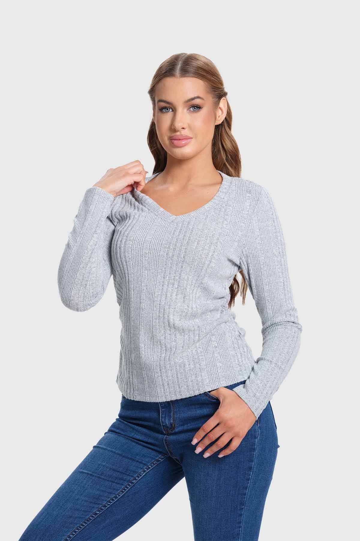 Polera Mujer Rib Camman Gris