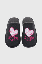 Pantufla Mujer Peludo Print Gris