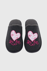 Pantufla Mujer Peludo Print Gris
