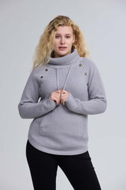 Sweater Mujer Tejido Gris