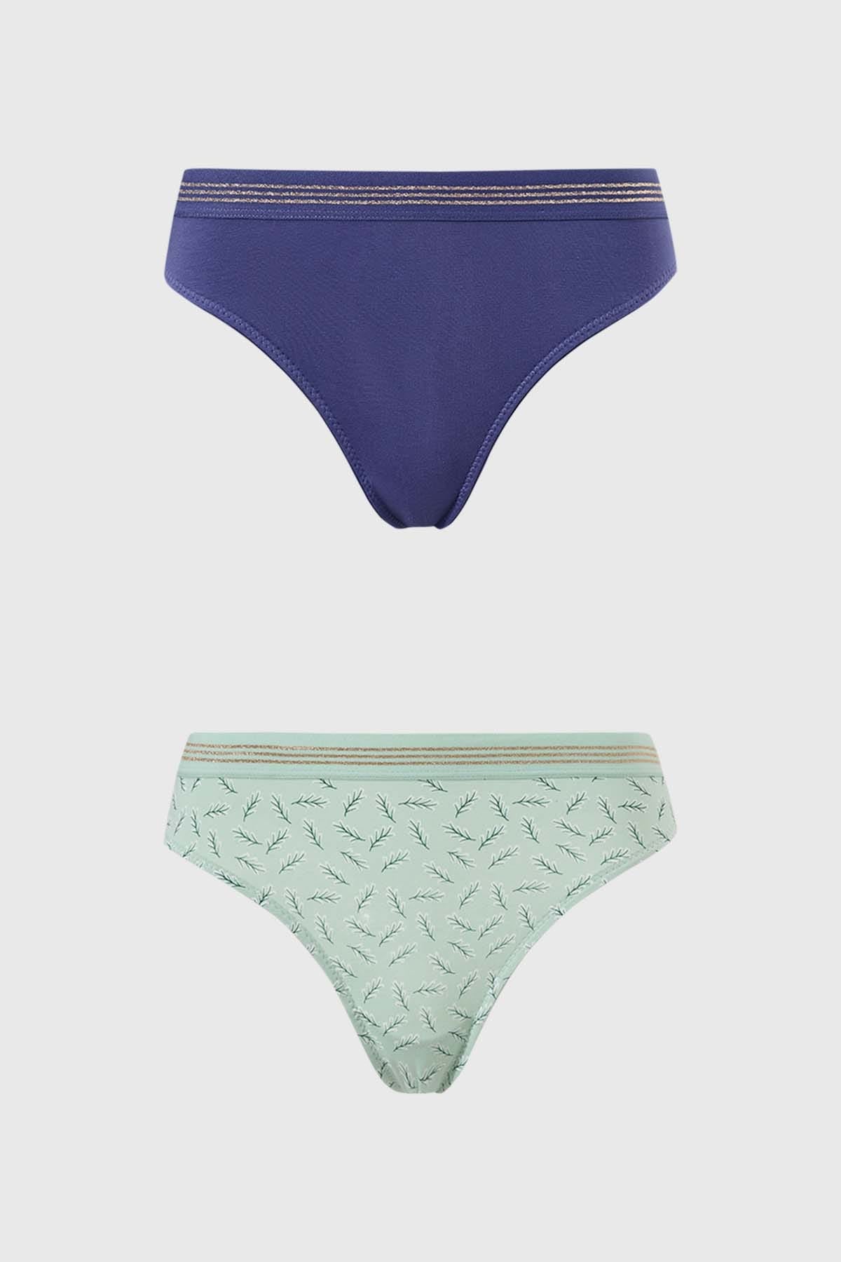 Calzón Mujer Bipack Colaless Print Menta