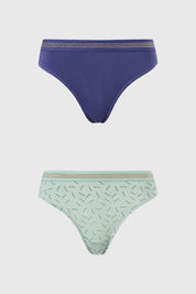 Calzón Mujer Bipack Colaless Print Menta