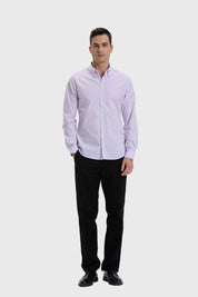 Camisa Hombre Slim Fit Rayas Lila