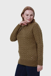 Sweater Mujer Calado Verde