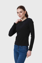 Polera Mujer Rib Negro