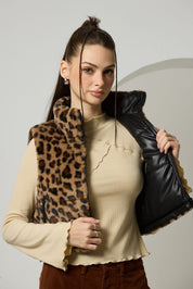 Parka Mujer Piel Reversible Café